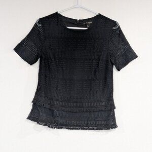 *3/$10* Banana Republic Short Sleeve Lace Top Black Size XS